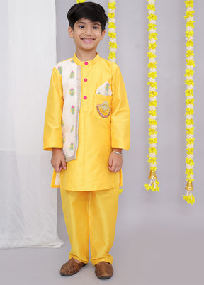 Yellow cotton Kurta & Pajama Set