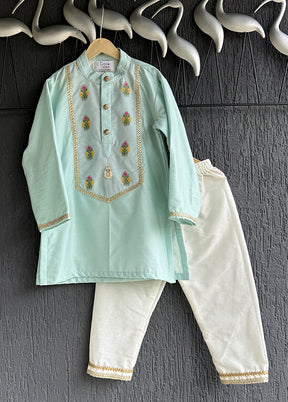 Blue Silk Kurta & Pajama Set