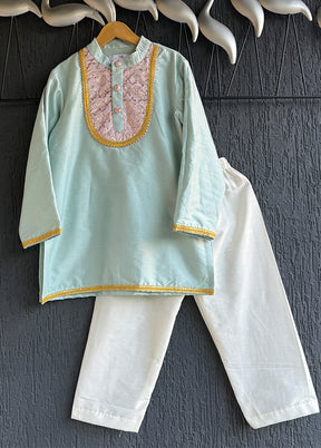 Blue Silk Kurta & Pajama Set