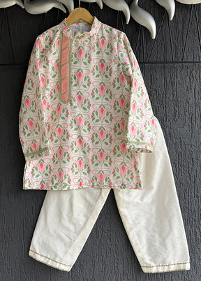 Multicolor Silk Kurta & Pajama Set