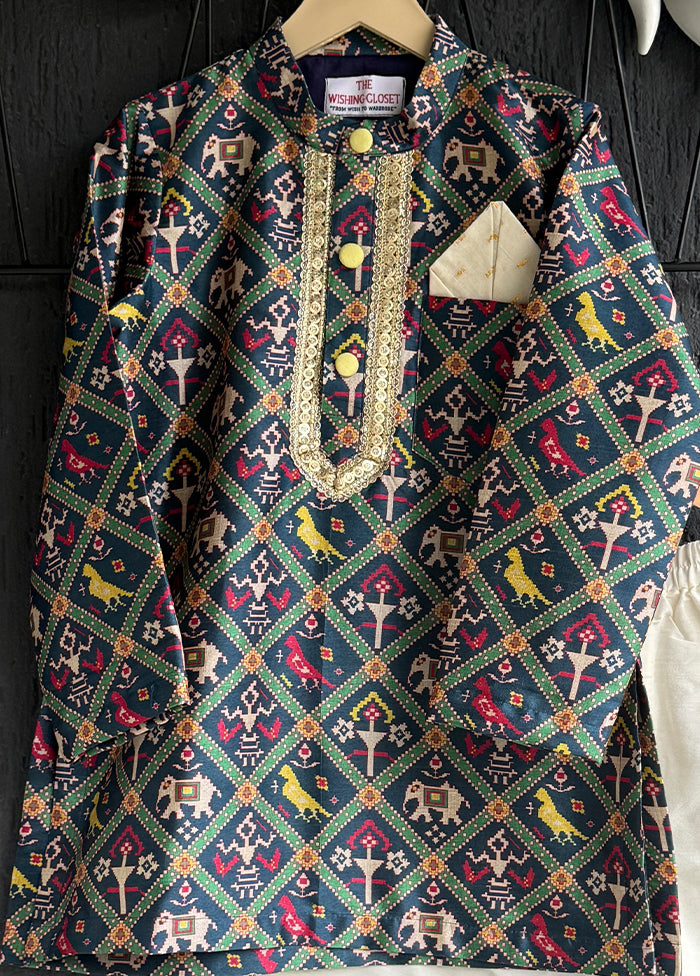 Blue Silk Kurta & Pajama Set