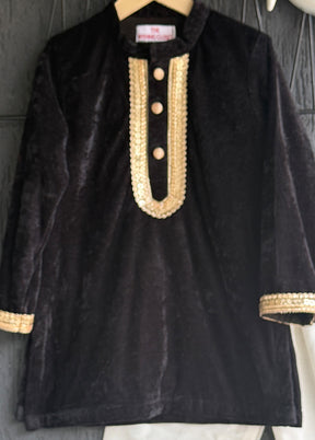 Black Silk Kurta & Pajama Set