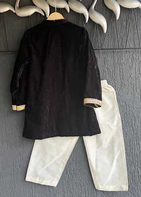 Black Silk Kurta & Pajama Set