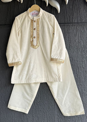 Cream Silk Kurta & Pajama Set