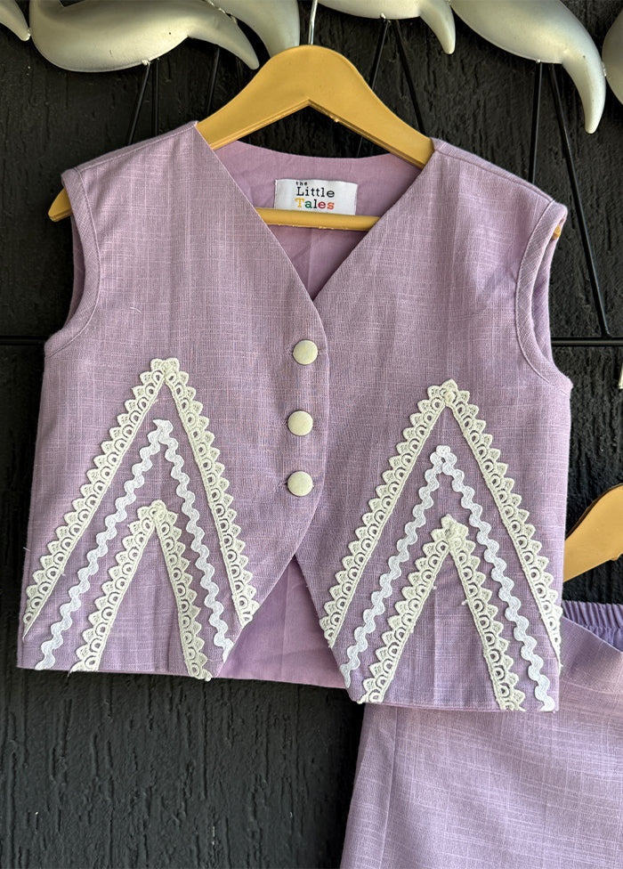 2 Pc Lavender Silk  Cord set