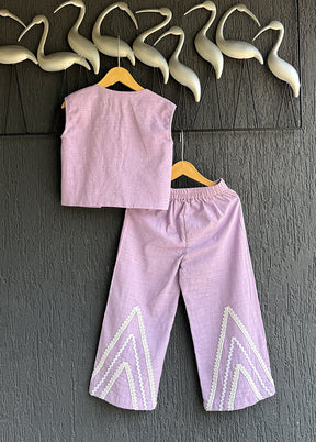 2 Pc Lavender Silk  Cord set