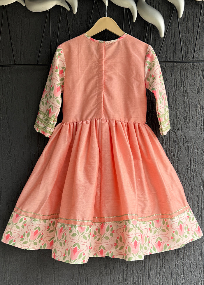 2 Pc Peach Silk Kurti Set