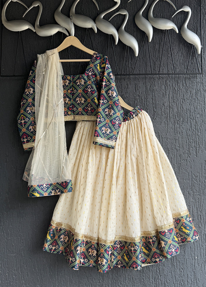 3 Pc Cream Cotton Suit Set