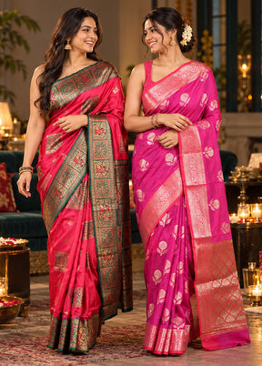 Tohfa Duo – Pink Baluchari & Pink Cotton Sarees