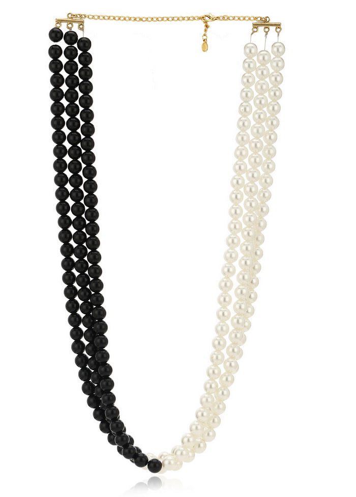 Estelle Black And White Flux Pearl Necklace - Indian Silk House Agencies