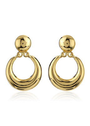 Estelle Gold Tone Plated Round Small Drop Earrings - Indian Silk House Agencies