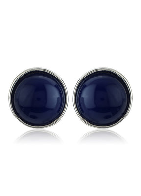 Estelle Blue Colour Round Stud Earrings - Indian Silk House Agencies