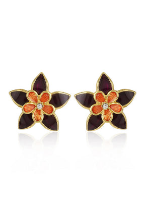 Estelle Multicolour Round Stud Earrings - Indian Silk House Agencies