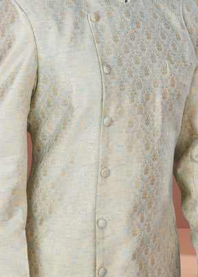 2 Pc Multicolor Dupion Silk Kurta Pajama Set - Indian Silk House Agencies