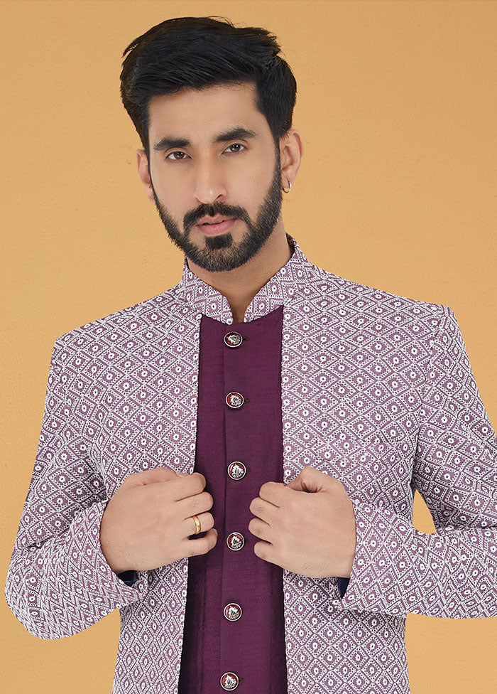 2 Pc Magenta Cotton Kurta And Pajama Set - Indian Silk House Agencies