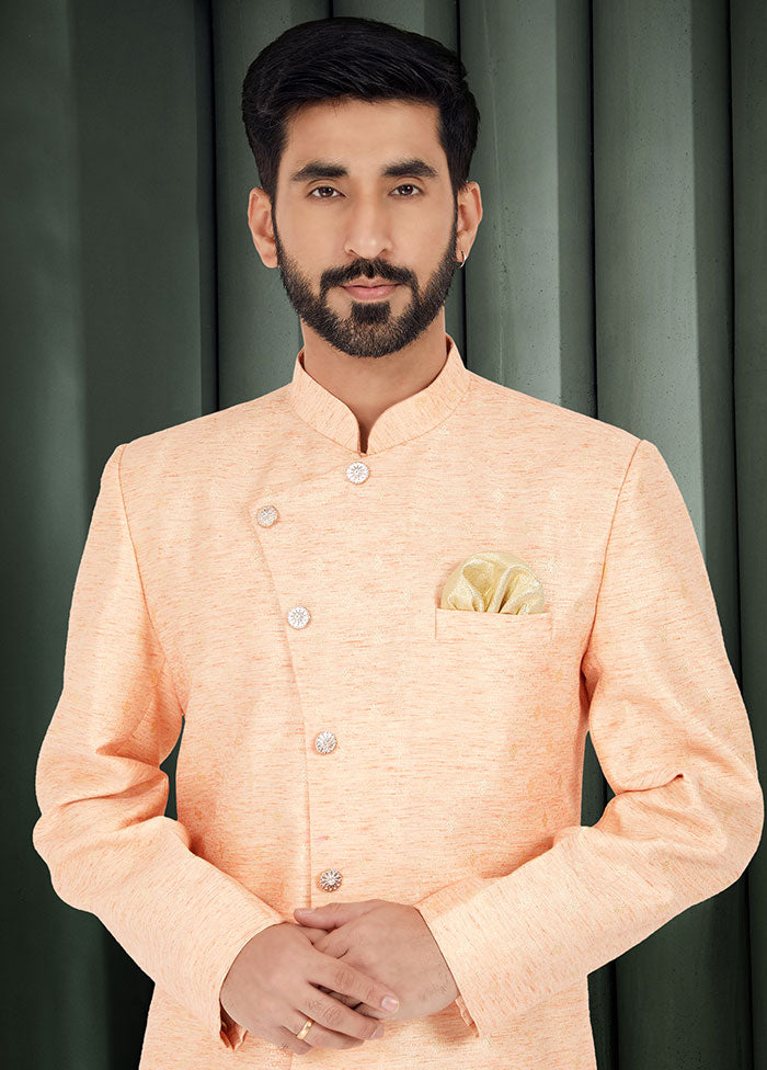 2 Pc Orange Cotton Kurta And Pajama Set - Indian Silk House Agencies