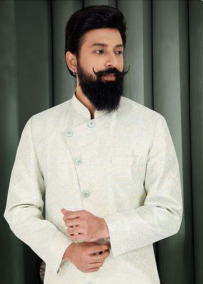 2 Pc Sky Blue Cotton Kurta And Pajama Set - Indian Silk House Agencies