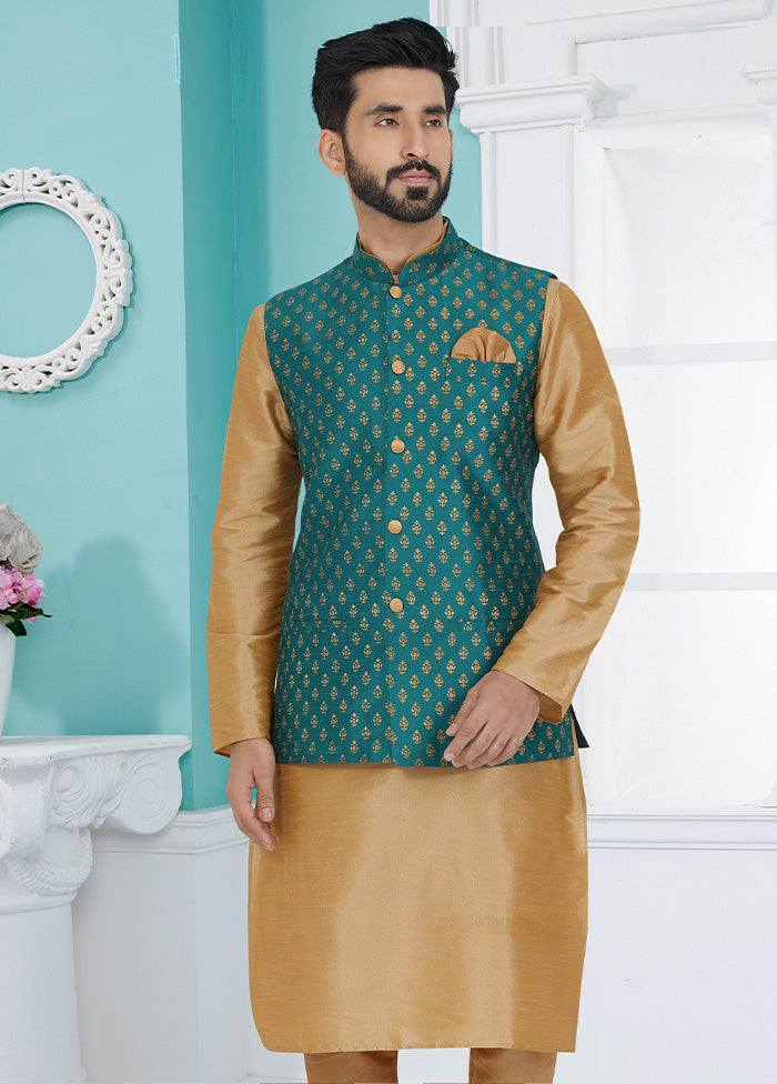Rama Full Sleeves Mandarin Collar Waistcoat - Indian Silk House Agencies