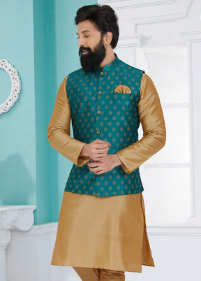 Rama Full Sleeves Mandarin Collar Waistcoat - Indian Silk House Agencies