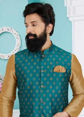 Rama Full Sleeves Mandarin Collar Waistcoat - Indian Silk House Agencies