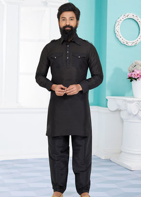 2 Pc Multicolor Dupion Silk Kurta Pajama Set - Indian Silk House Agencies