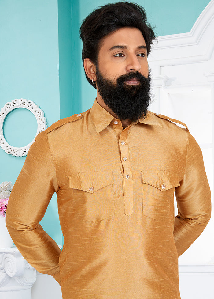 2 Pc Multicolor Dupion Silk Kurta Pajama Set - Indian Silk House Agencies