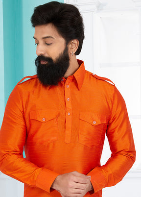 2 Pc Multicolor Dupion Silk Kurta Pajama Set - Indian Silk House Agencies