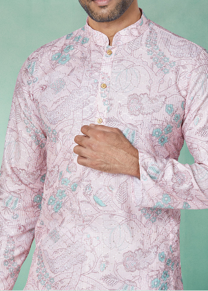2 Pc Purple Dupion Silk Kurta And Pajama Set - Indian Silk House Agencies
