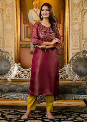 Brown Readymade Silk Kurti