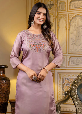 Lavender Readymade Silk Kurti