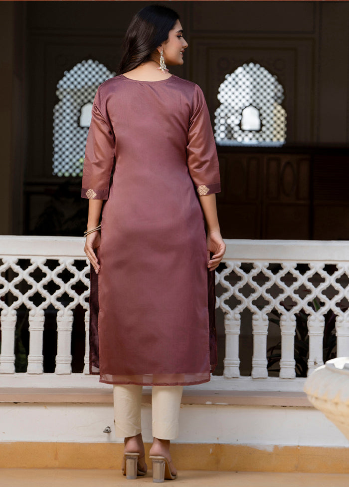 Purple Readymade Silk Kurti