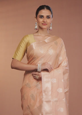 Pink Dupion Silk Saree With Blouse Piece