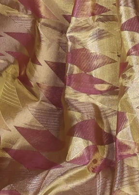 Golden Handloom Kanchipuram Pure Silk Saree With Blouse Piece