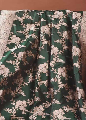 Green Handloom Katan Pure Silk Saree With Blouse Piece