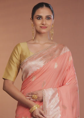 Pink Katan Silk Saree With Blouse Piece