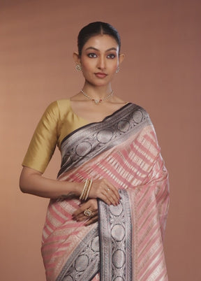 Pink Organza Saree With Blouse Piece