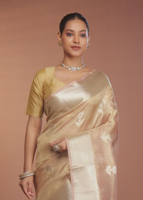 Gold Tissue Silk Saree With Blouse Piece
