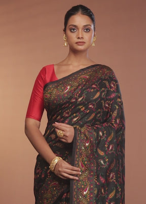 Purple Dupion Silk Saree With Blouse Piece