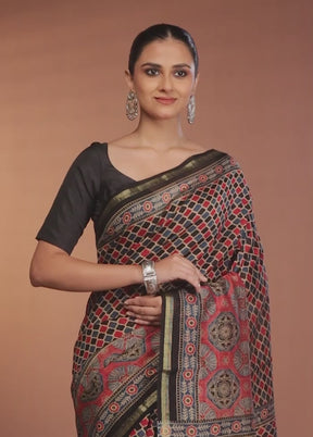 Multicolor Chanderi Silk Saree With Blouse Piece