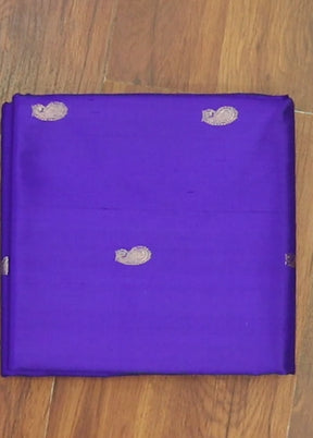 Purple Handloom Baluchari Pure Silk Saree With Blouse Piece