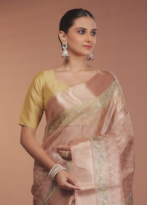 Multicolor Tissue Silk Saree With Blouse Piece