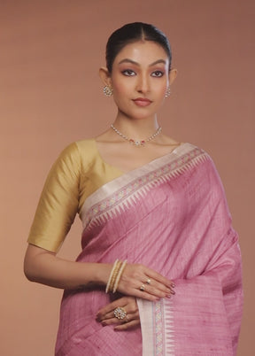 Pink Printed Silk Saree Without Blouse Piece