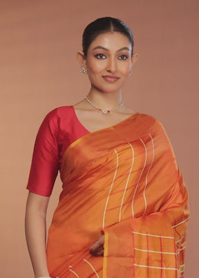 Yellow Kanjivaram Silk Saree With Blouse Piece