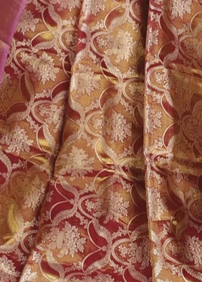 Golden Handloom Kanchipuram Pure Silk Saree With Blouse Piece