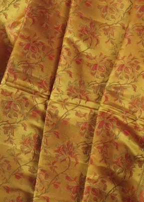 Yellow Handloom Jamewar Pure Silk Saree With Blouse Piece