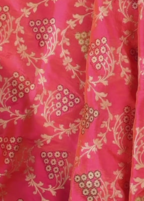 Pink Handloom Katan Pure Silk Saree With Blouse Piece