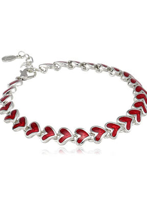 Estele Rhodium Plated Pink Bracelet - Indian Silk House Agencies