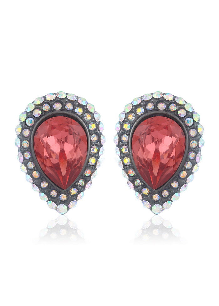 Estele BLack gold tone SCARLET STUD Earrings - Indian Silk House Agencies