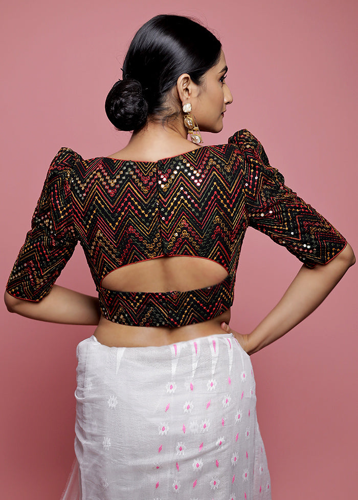 Black Sequin Designer Blouse - Indian Silk House Agencies