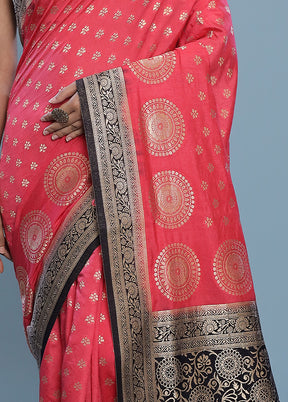 Pink Dupion Silk Saree With Blouse Piece - Indian Silk House Agencies